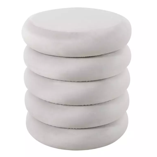 Pouf Rond En Velours Beige Avec Rangement Intégré Et Assise Douce Mesrun