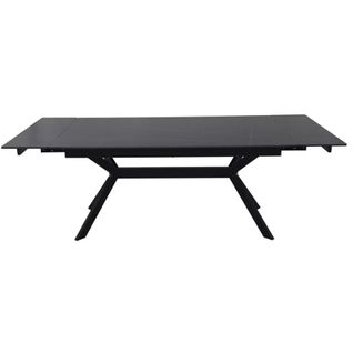 Table De Salle à Manger Extensible 180 + 60cm En Céramique Noir Mat Marta