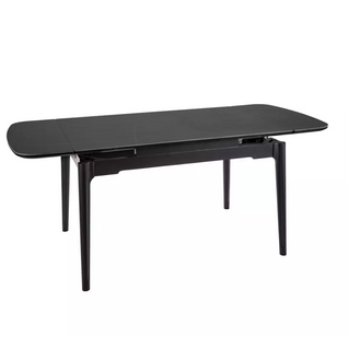 Table Extensible De Salle à Manger Noir Mat 120 + 60cm Céramique Structure Bois Stan