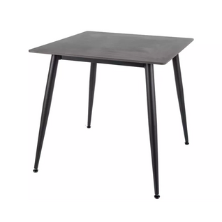 Table De Salle à Manger 80 Cm Carrée Noir Mat En Céramique Compact