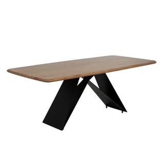 Table à Manger 200 Cm Bois Acacia Et Pieds Métal Croisés Himera