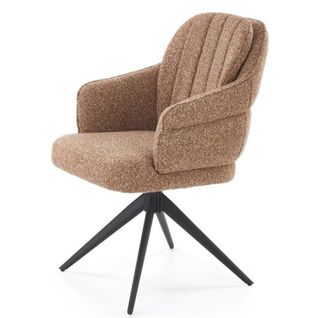 Chaise Pivotante Cannelle En Tissu Avec Pieds En Métal Lana