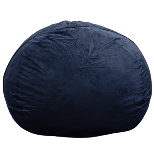 Pouf Géant Déhoussable Microsuède Bleu Nuit 180 Cm