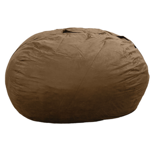 Pouf Géant Déhoussable Microsuède Chocolat 120 Cm
