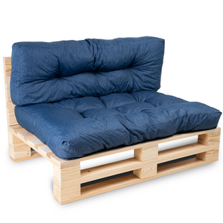 Coussins Palette Lot En Polyester Bleu 120x80x15 Cm