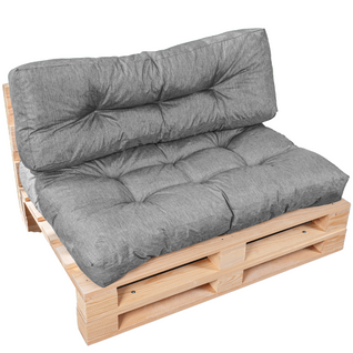 Coussins Palette Lot En Polyester Gris 120x80x15 Cm