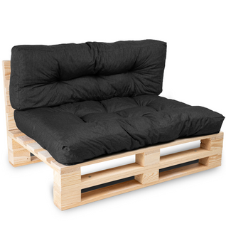 Coussins Palette Lot En Polyester Noir 120x80x15 Cm