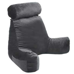 Coussin De Lecture Velours Gris Clair 65 X 80 Cm