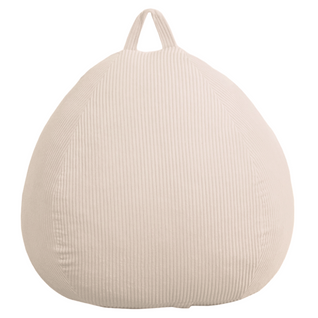 Pouf Poire Déhoussable Velours Côtelé - 105x85 Cm Beige