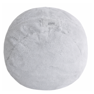 Pouf Géant Déhoussable Fausse Fourrure Gris Clair 140 Cm