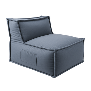 Module Central Pour Canapé Modulable Effet Lin Bananair 90x82 Cm Gris Foncé