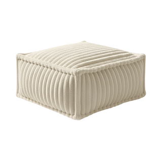 Module Méridienne Pour Canapé Modulable Fourrure Côtelée 80x60 Cm Beige