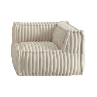 Module D'angle Droit Pour Canapé Modulable Fourrure Côtelée 90x90 Cm Beige