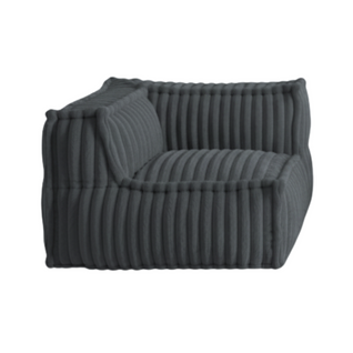 Module D'angle Gauche Pour Canapé Modulable Fourrure Côtelée Bananair 90x90 Cm Gris Foncé
