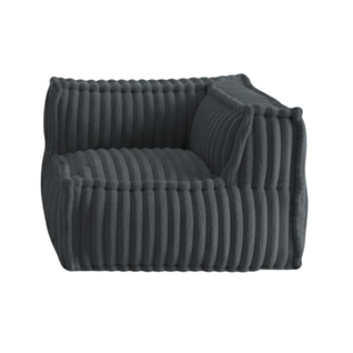 Module D'angle Droit Pour Canapé Modulable Fourrure Côtelée 90x90 Cm Gris Foncé