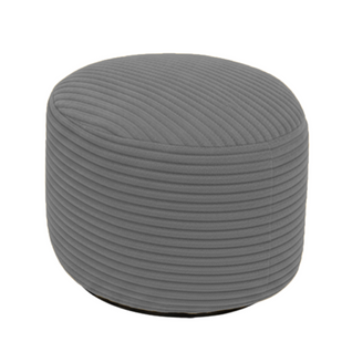 Pouf Déhoussable En Velours Côtelé 55x30 Cm Gris Foncé