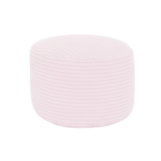 Pouf Déhoussable En Velours Côtelé 55x30 Cm Rose