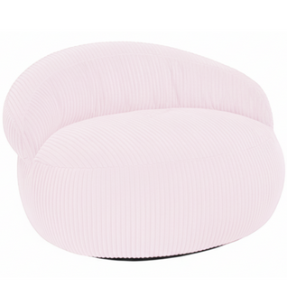 Pouf XXL Déhoussable En Velours Côtelé 110x100 Cm Rose