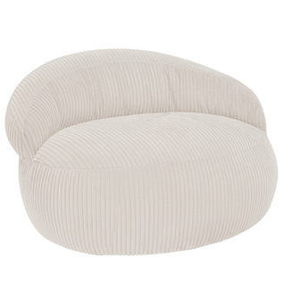 Pouf XXL Déhoussable En Velours Côtelé 110x100 Cm Beige