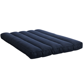 Futon Déhoussable 2 Places En Velours Côtelé 140x190 Cm Bleu Foncé