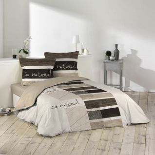 Pack Parure De Couette 260x240 Cm So Natural + Drap Housse 160x200 Blanc