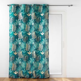 Rideau à Oeillets 140 X 260 Cm Polyester Métallisé Ornella Emeraude