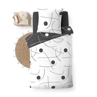 Housse De Couette Réversible 140 X 200 Cm + 1 Taie Microfibre Sonate