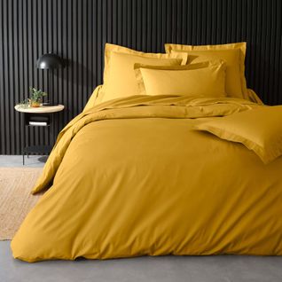 Housse De Couette Jaune En Percale De Coton - Douceur Et Élégance 240 X 220 Cm