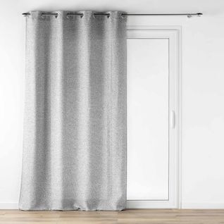 Rideau Voile à Oeillets 140 X 240 Cm Effet Lainage Loulaine Gris