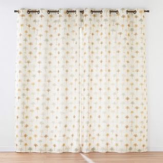 Lot De 2 Rideaux à Oeillets 140 X 240 Cm – Polycoton Imprimé – Modèle Palmelia