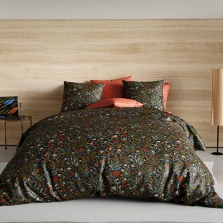 Housse De Couette Réversible 220x240 Cm + 2 Taies D'oreiller 63x63 Cm Percale De Coton Bogota