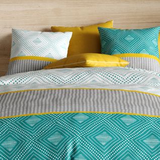 Housse De Couette 240x260 Cm + 2 Taies D'oreiller 63x63 Cm 100% Coton 57 Fils Aurah