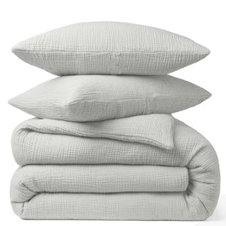 Taie D'oreiller 65x65 Cm Gaze De Coton Gris Glacier