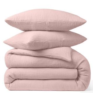 Taie D'oreiller 65x65 Cm Gaze De Coton Rose Lotus