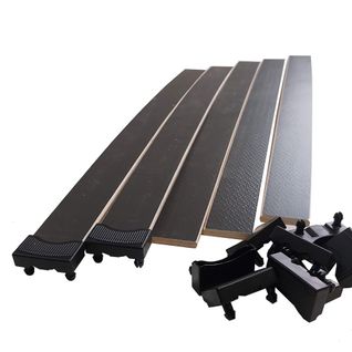 5 Lattes Grises + Embouts - 680x48x8 Mm - Pour Sommier / BZ / Clic Clac