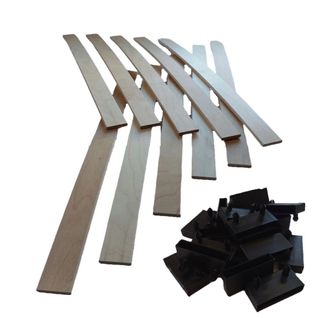 10 Lattes Bois + Embouts - 780x53x8 Mm - Idéal Réparer Sommier / BZ / Clic Clac
