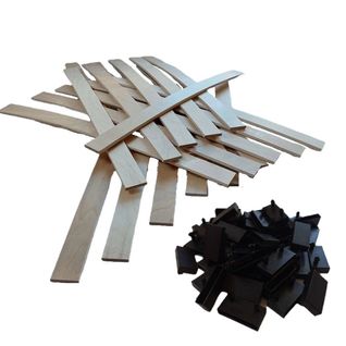 30 Lattes Bois + Embouts - 680x53x8 Mm - Idéal Réparer Sommier / BZ / Clic Clac