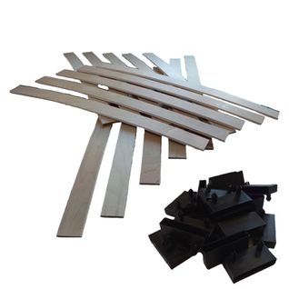 15 Lattes Bois + Embouts - 680x53x8 Mm - Idéal Réparer Sommier / BZ / Clic Clac