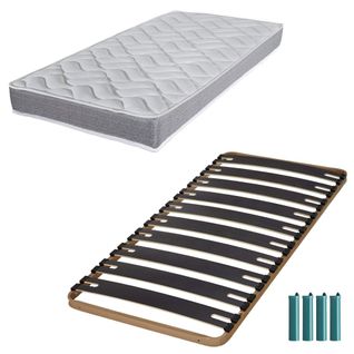 Matelas Mousse + Sommier Métal C310 90x190 Morgan - Hauteur 17 Cm - Soutien Ferme
