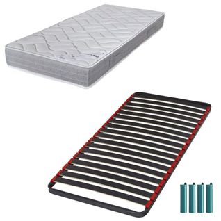 Matelas Mousse + Sommier Métal C39 80x190 Maryland - Hauteur 20 Cm - Soutien Ferme