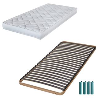 Matelas Mousse + Sommier Métal C224 80x190 Melissa - Hauteur 13 Cm - Soutien Ferme
