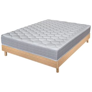 Matelas Et Sommier 140x190 Madere - Decokit - Soutien Ferme - Sommier En Kit - Chêne