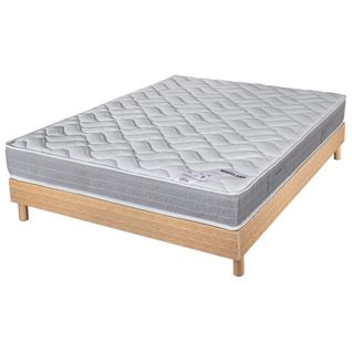 Matelas Et Sommier 160x200 Mousse - Maryland - Soutien Ferme - Sommier En Kit - Chêne