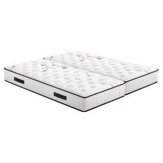 Matelas Latex 2x80x200 cm LOUXOR - Hauteur 21 Cm - 3 Zones - Soutien Ferme