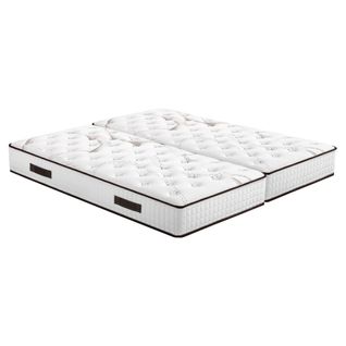 Matelas Latex 2x90x200 cm LOUXOR - Hauteur 21 Cm - 3 Zones - Soutien Ferme