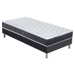 Matelas Maryland + Sommier Sr15 - 90x190 - Ressorts - Hauteur 25 Cm - Soutien Ferme