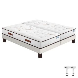 Matelas Repere + Sommier Sr15 - 2x80x200 - Ressorts - Hauteur 26 Cm - Soutien Ferme