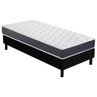 Matelas Ramage + Sommier Newkit - 90x190 - Ressorts - Hauteur 25 Cm - Soutien Ferme