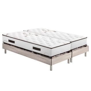Ensemble Relaxation S73+matelas Mousse Myriade 4 - 5 Zones - 2x90x200 - Chêne Clair