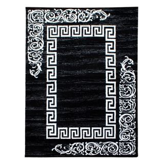 Roi - Tapis à Motifs Baroques - Noir Et Blanc 200 X 290 Cm